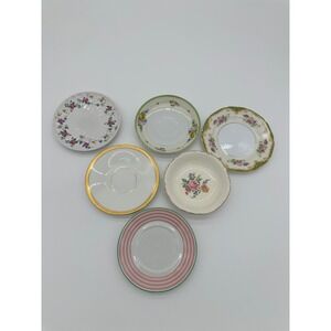 Mixed Lot Saucers and Small Bowls Vintage Floral Gold Trim China plates